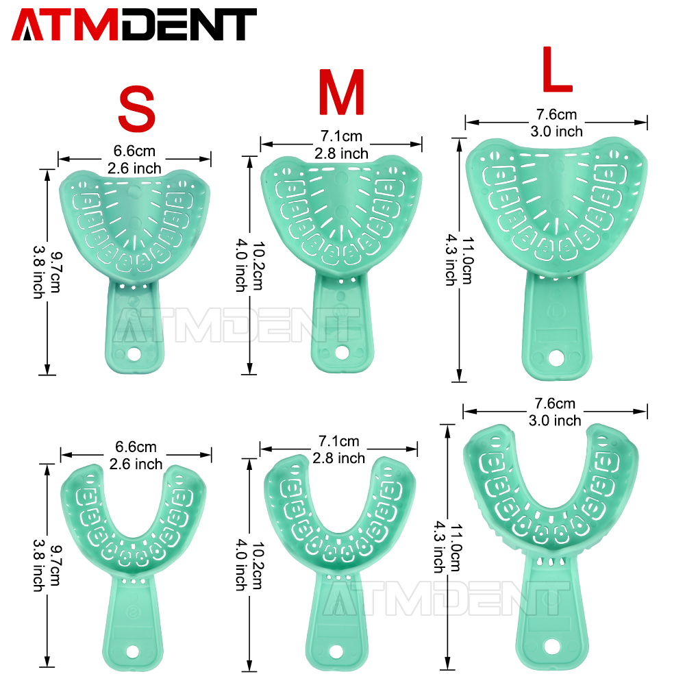 Teeth Whitening Tray - 6Pcs/Set Dental Impression Plastic Tray S/M/L