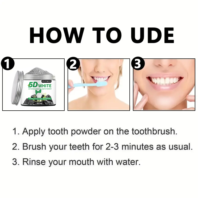 YUlTlKUE 5D White Activated ch - Whitening Powder Activated recension och pris